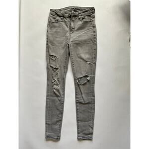 American Eagles Size 2 Short Hi Rise Jegging Distressed Jeans‎ Gray